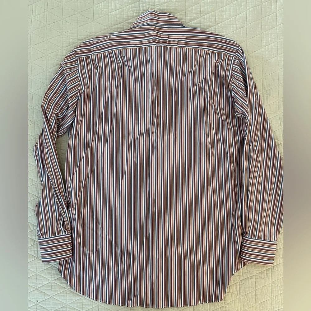 ETRO made in‎ italy Multicolor Stripe Spread Collar Sport Shirt Size 44 $425